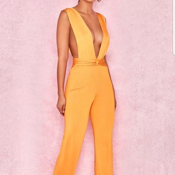 orange bandage jumpsuit